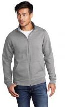 Port & Company ® Adult Unisex Core 7.8-ounce, 50/50 Cotton Poly Fleece Cadet Full-Zip Hooded Sweatshirt